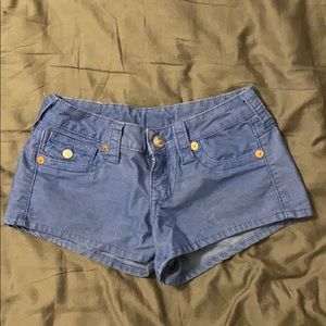 True Religion Blue colored corduroy shorts